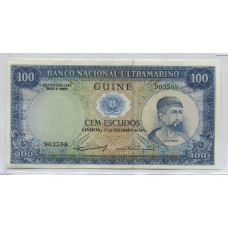 GUINEA COLONIA PORTUGUESA 100 ESCUDOS Pick 45 RARO BILLETE SIN CIRCULAR, UNC